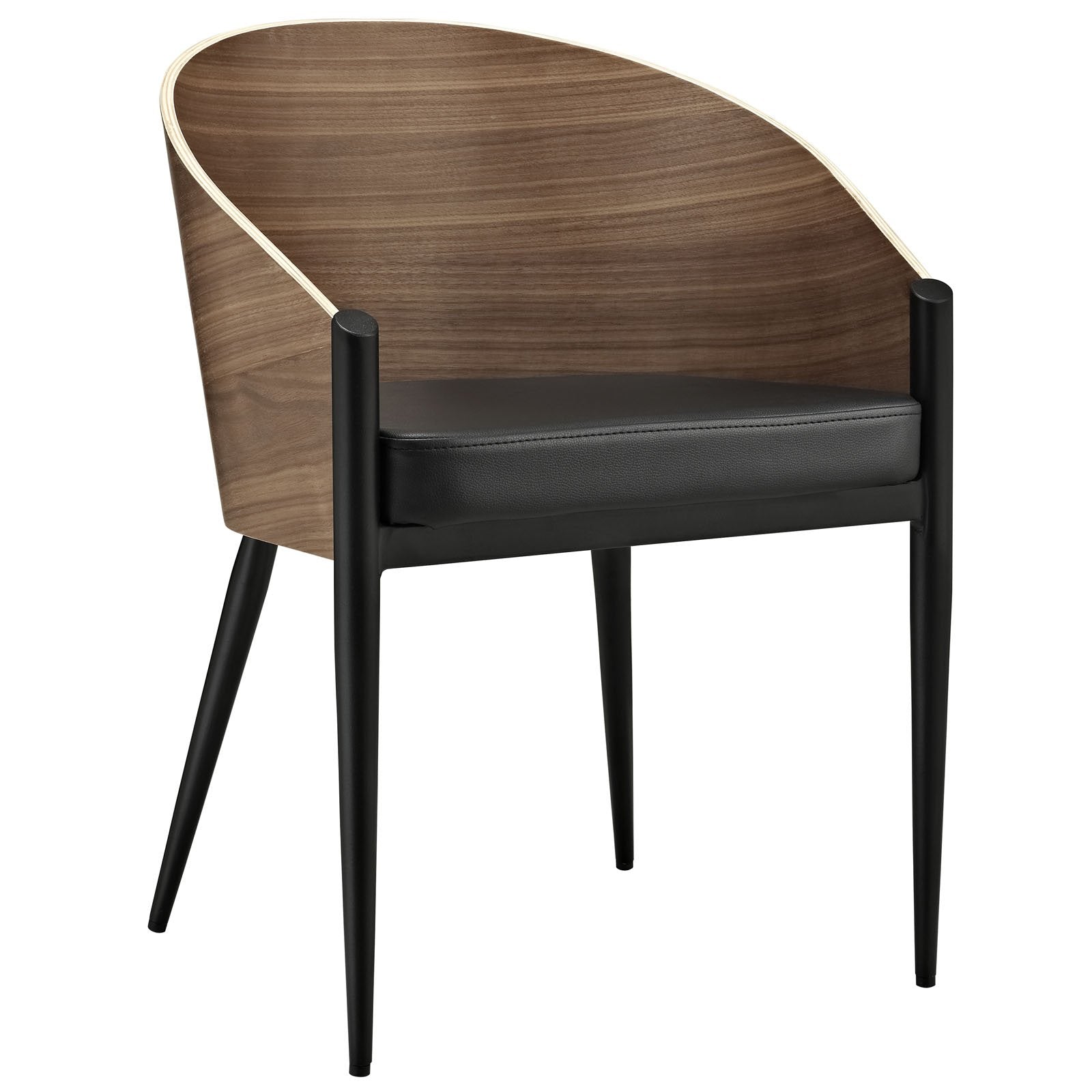 home office desk chairs | CasaFoyer Cooper Dining Chair | Elegant Chrome Legs | Curved Wooden Back | Modern & Dynamic Vibe | Stable Four-Legged Structure | Set of 1 | casafoyer.myshopify.com
