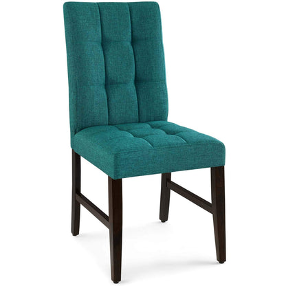 home office desk chairs | CasaFoyer Promulgate Parsons Dining Side Chair Set of 2 | Biscuit Tufted Design | Foam Seat | Solid Wood Frame | Contemporary | Teal | casafoyer.myshopify.com