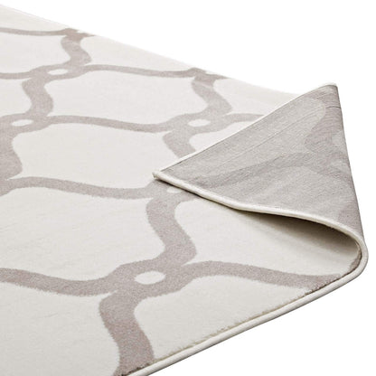 area rugs | CasaFoyer Beltara Chain Link Transitional Trellis Area Rug | Durable, Stain Resistant, Easy to Clean | 8x10 Beige/Ivory | casafoyer.myshopify.com