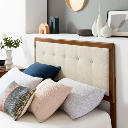 Bed | CasaFoyer Willow Tufted Wood Queen Platform Bed | Contemporary Charm | Natural Beauty | Upholstered Headboard | Button Tufted Design | Durable Construction | Wood Slat Support System | No Box Spring Needed | Assembly Required | 601 lbs Weight Capacity | casafoyer.myshopify.com
