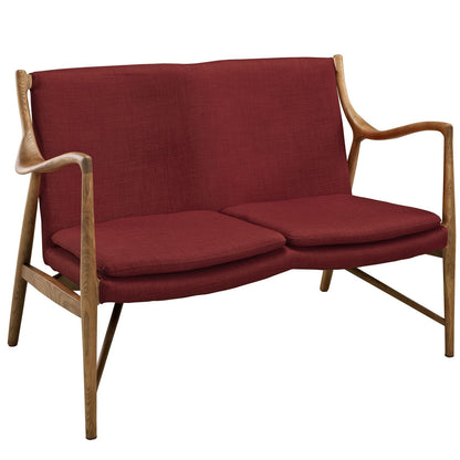 sofas | CasaFoyer Modernist Makeshift Collection | Durable & Comfortable Loveseat | Padded Leather Seat | Ash Wood Frame | Natural Brown | casafoyer.myshopify.com