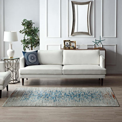 Carpet & Rugs | CasaFoyer Hesper Distressed Contemporary Floral Lattice Area Rug | Durable, Stain Resistant | 5x8 | Teal, Beige, Brown | casafoyer.myshopify.com