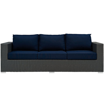 Patio Furniture Sets | Sojourn Outdoor Patio Sofa | Sunbrella Fabric | Synthetic Rattan | UV Protection | Aluminum Frame | Elevate Your Patio | casafoyer.myshopify.com
