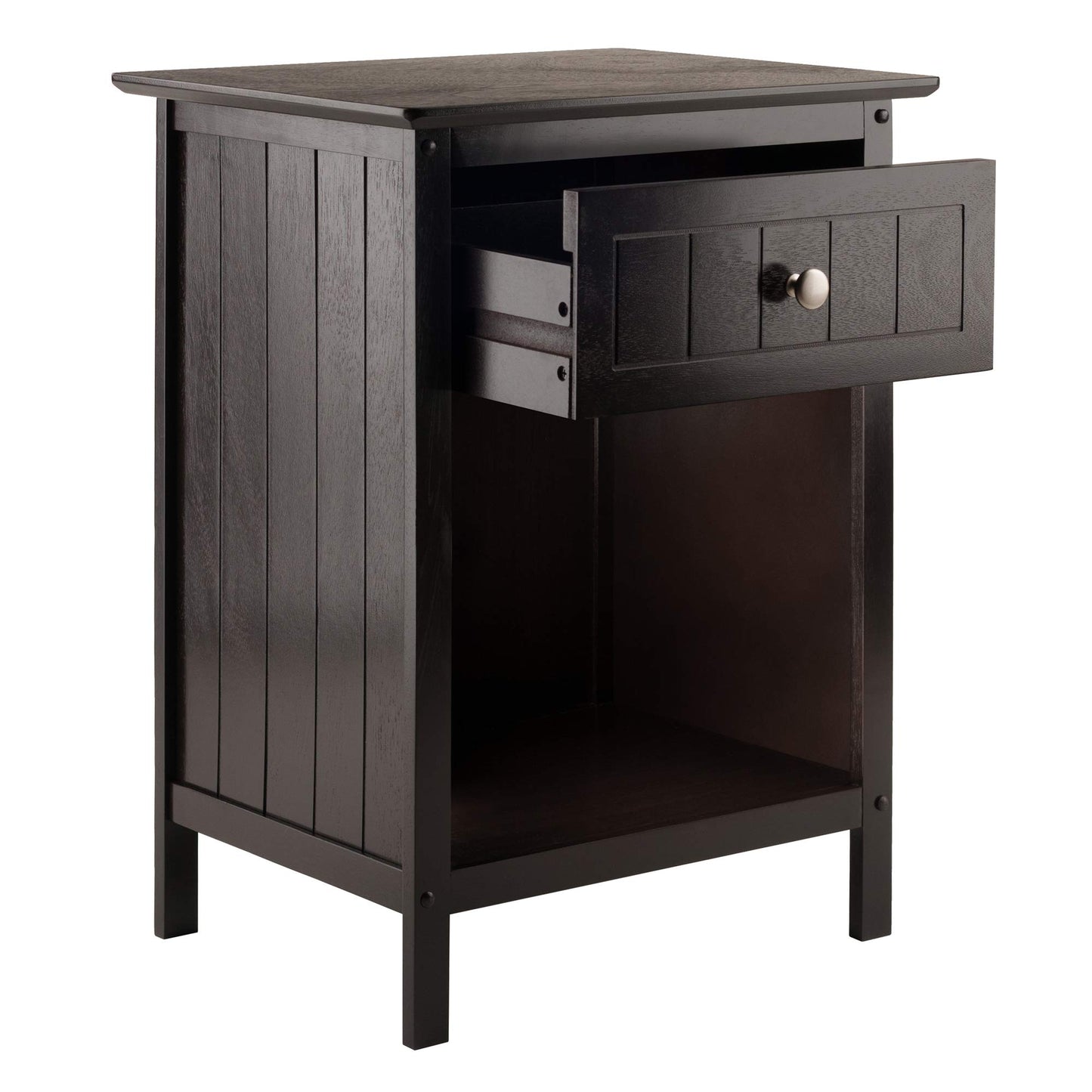 TABLE | Ergode  Wood Blair Accent Table | Versatile End Table, Nightstand, Printer Stand | Ample Storage | Solid & Composite Wood | Dark Coffee Finish | Compact Size | Easy Assembly | 18.9W x 14.9D x 25H | casafoyer.myshopify.com