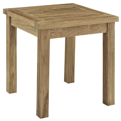 Patio Furniture Sets | Solid Teak Wood Outdoor Set | Marina Collection: Durable, All-Weather Cushions, Modern Design | Includes Side Table & Armchairs | casafoyer.myshopify.com
