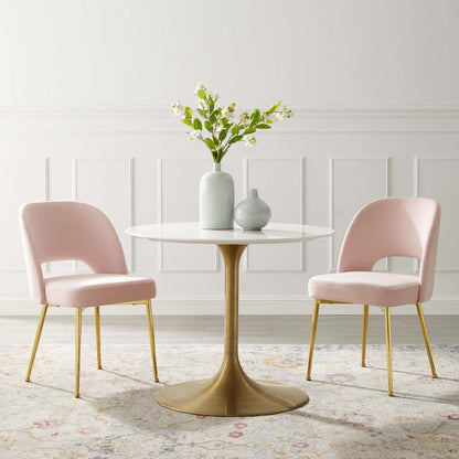 home office desk chairs | CasaFoyer Rouse Dining Room Side Chair Set | Plush Velvet Upholstery | Gold Stainless Steel Legs | 2 Chairs | 331 lbs Capacity | casafoyer.myshopify.com