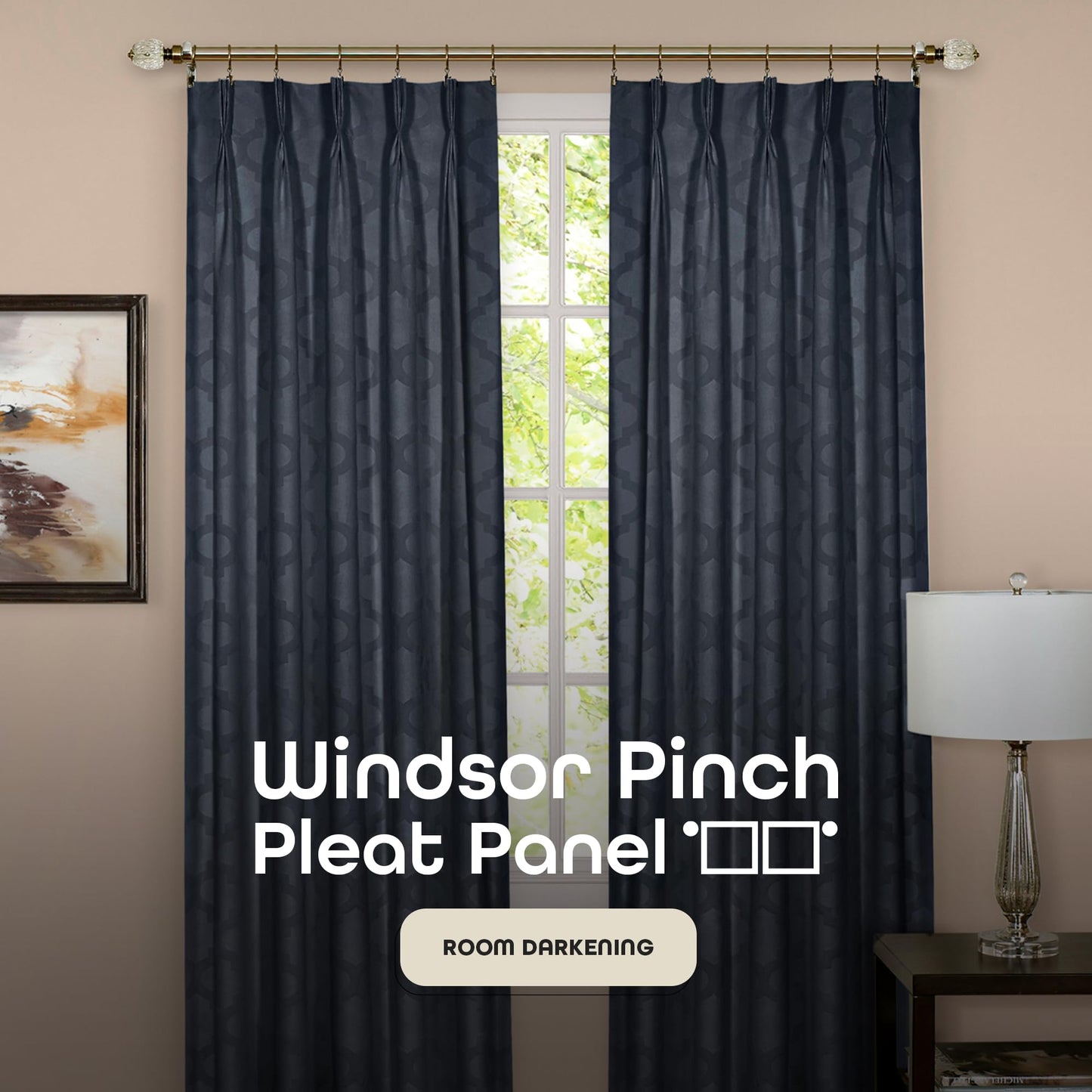 solar panels | CasaFoyer Opulent Embossed Velvet Blackout Curtain | Contemporary Pinch Pleat Design | Maximum Privacy | Easy Hanging | 34x63 | casafoyer.myshopify.com