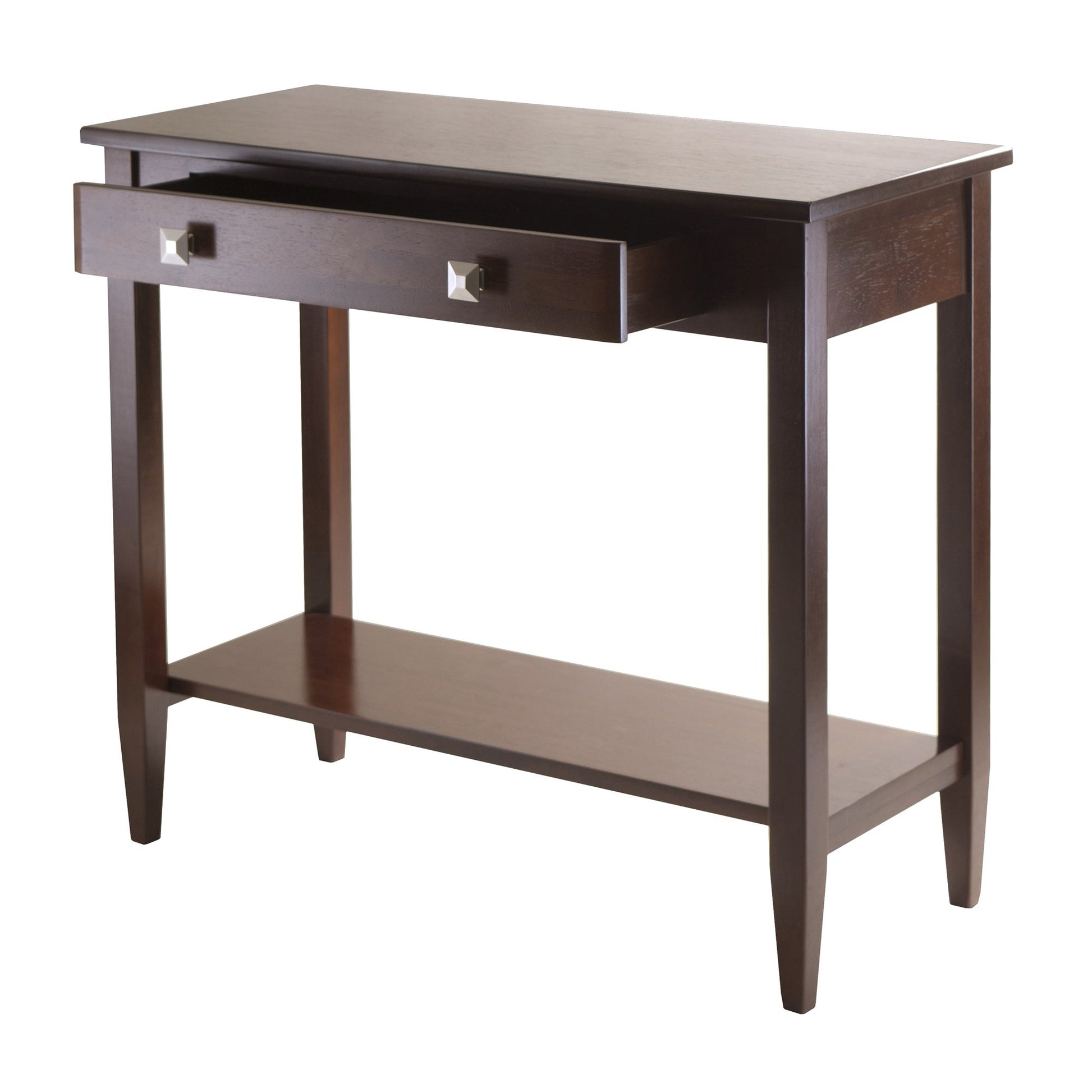 TABLE | Ergode Richmond Console Table | Sleek & Minimalist Design | Narrow Spaces | Spacious Drawer & Bottom Shelf | 33.98W x 15.69D x 29.92H | Antique Walnut Finish | casafoyer.myshopify.com