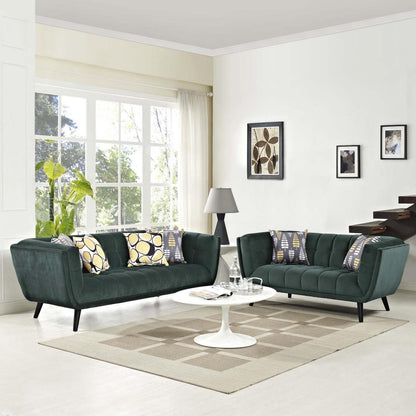 kitchen and dining room sets | CasaFoyer Bestow Performance Velvet Living Room Set | Luxurious | Stain-Resistant | Wide Profile | Button Tufted | Foam Padded | Black Finish Legs | Includes Sofa & Loveseat | Ideal for Mid-Century, Modern Farmhouse, Contemporary Decors | casafoyer.myshopify.com