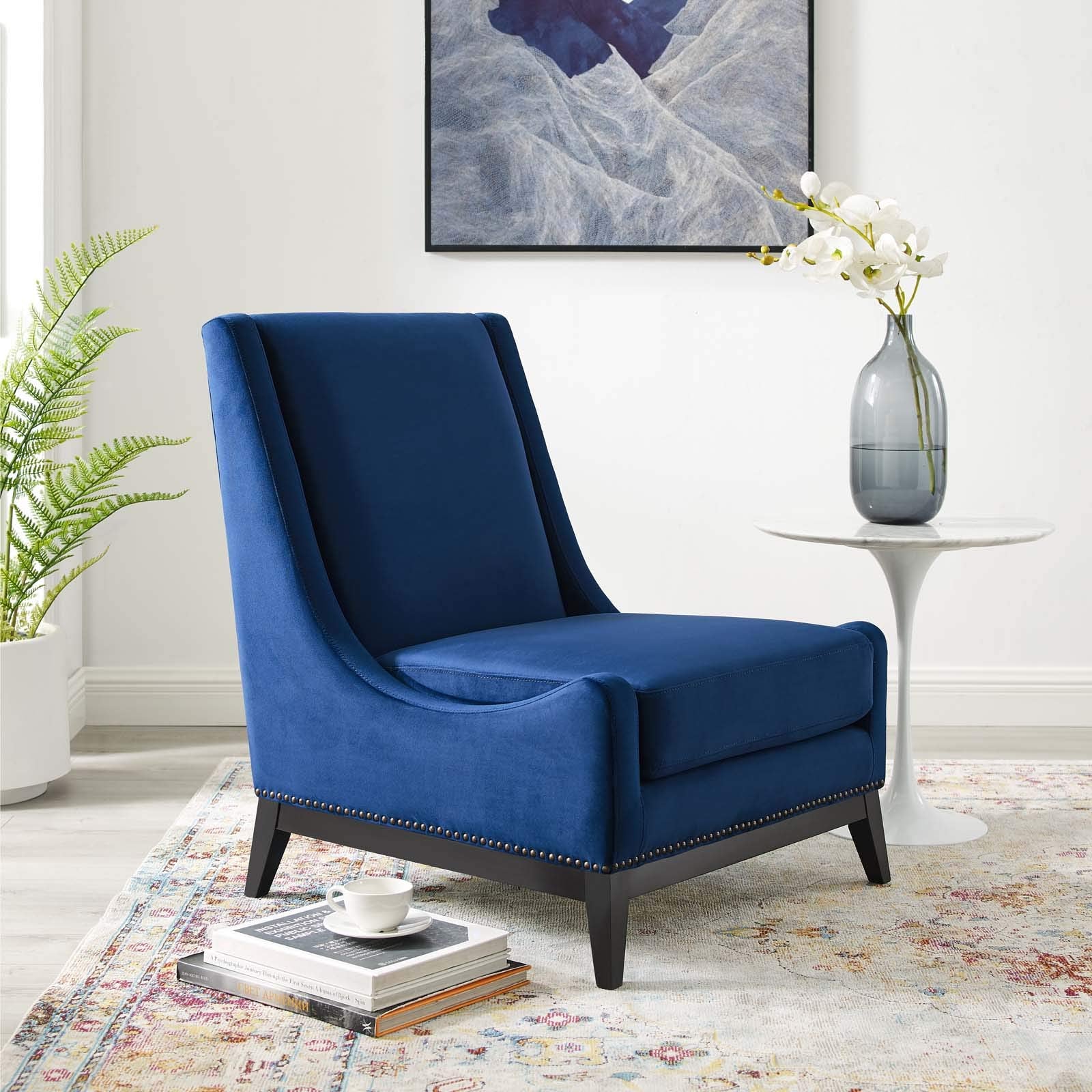 home office desk chairs | CasaFoyer Confident Accent Lounge Chair | Luxurious Velvet Upholstery | Nailhead Trim | Sinuous Spring Support | Removable Seat Cushion | Perfect for Living Rooms, Bedrooms, Home Offices | casafoyer.myshopify.com