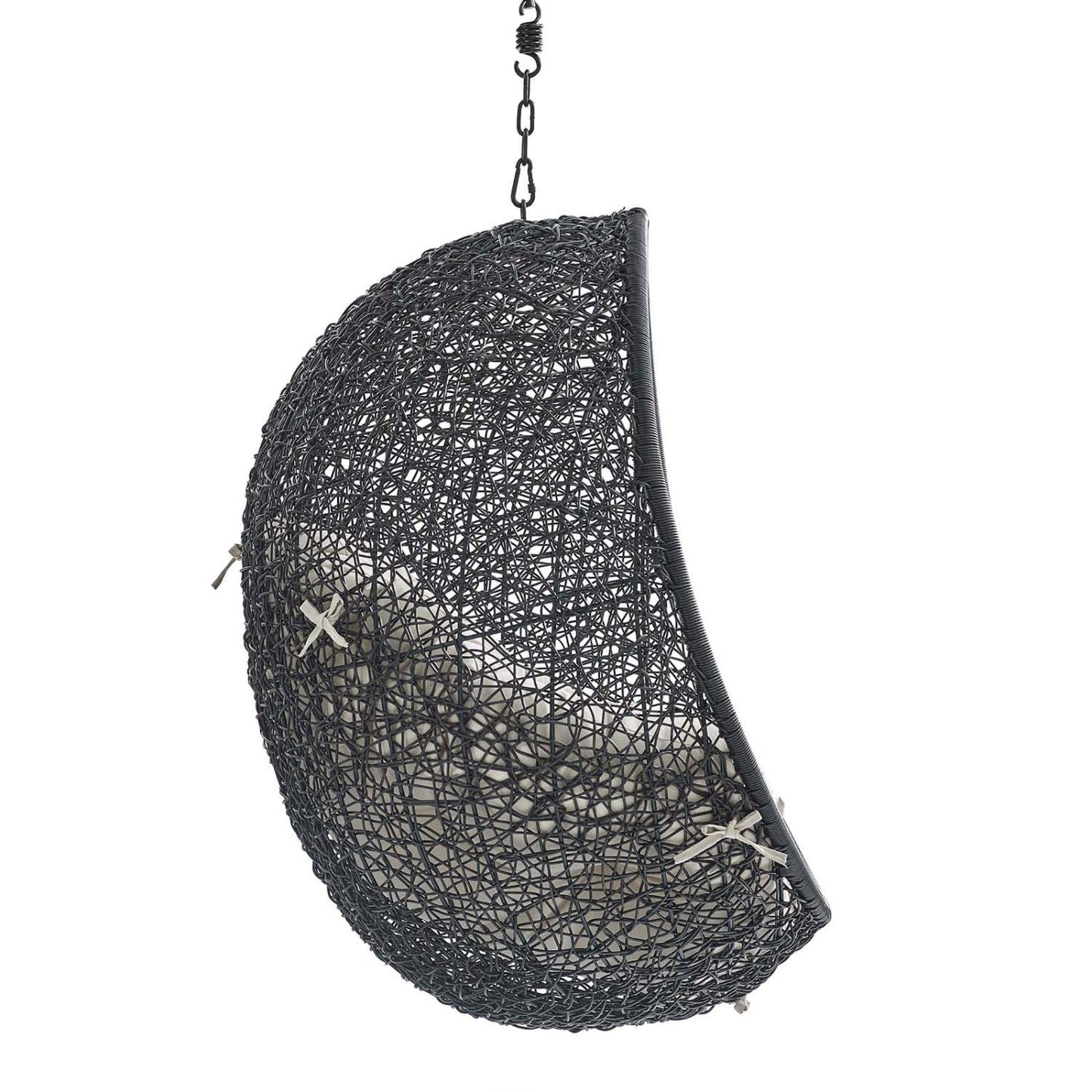 porch swings | Ergode Encase Outdoor Patio Swing Chair | Exotic Island Tranquility | Synthetic Rattan | All-Weather Cushion | Powder-Coated Steel Frame | Adjustable Chain | Patio, Backyard, Porch, Poolside | Indoor/Outdoor Use | Sunbrella Fabric | (Black Beige) | casafoyer.myshopify.com