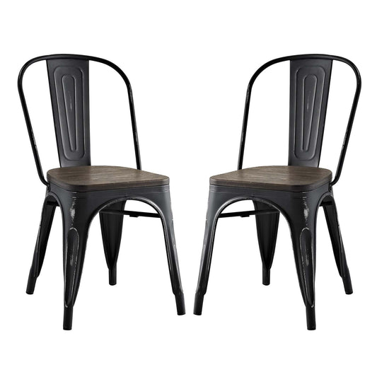 home office desk chairs | CasaFoyer Promenade Bamboo Side Chairs | Vintage Distressed Finish | Set of 2 | Elevate your dining experience with this timeless bistro chair | casafoyer.myshopify.com