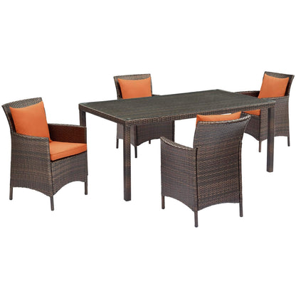 kitchen and dining room sets | CasaFoyer Conduit Outdoor Patio Dining Collection | Transitional Style | UV-Resistant Wicker Rattan | Comfortable Cushions | All-Weather | 5 Piece Set | casafoyer.myshopify.com