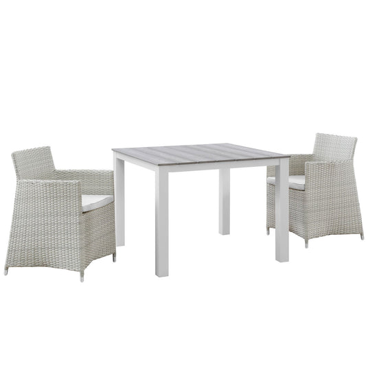 kitchen and dining room sets | Junction Outdoor Patio Dining Furniture Set | Stylish & Practical | Synthetic Rattan Weave | Weatherproof & Durable | Machine Washable Cushions | Stable Aluminum Frame | No Assembly | Perfect for Contemporary Outdoor Spaces | Includes Table & 2 Chairs | casafoyer.myshopify.com