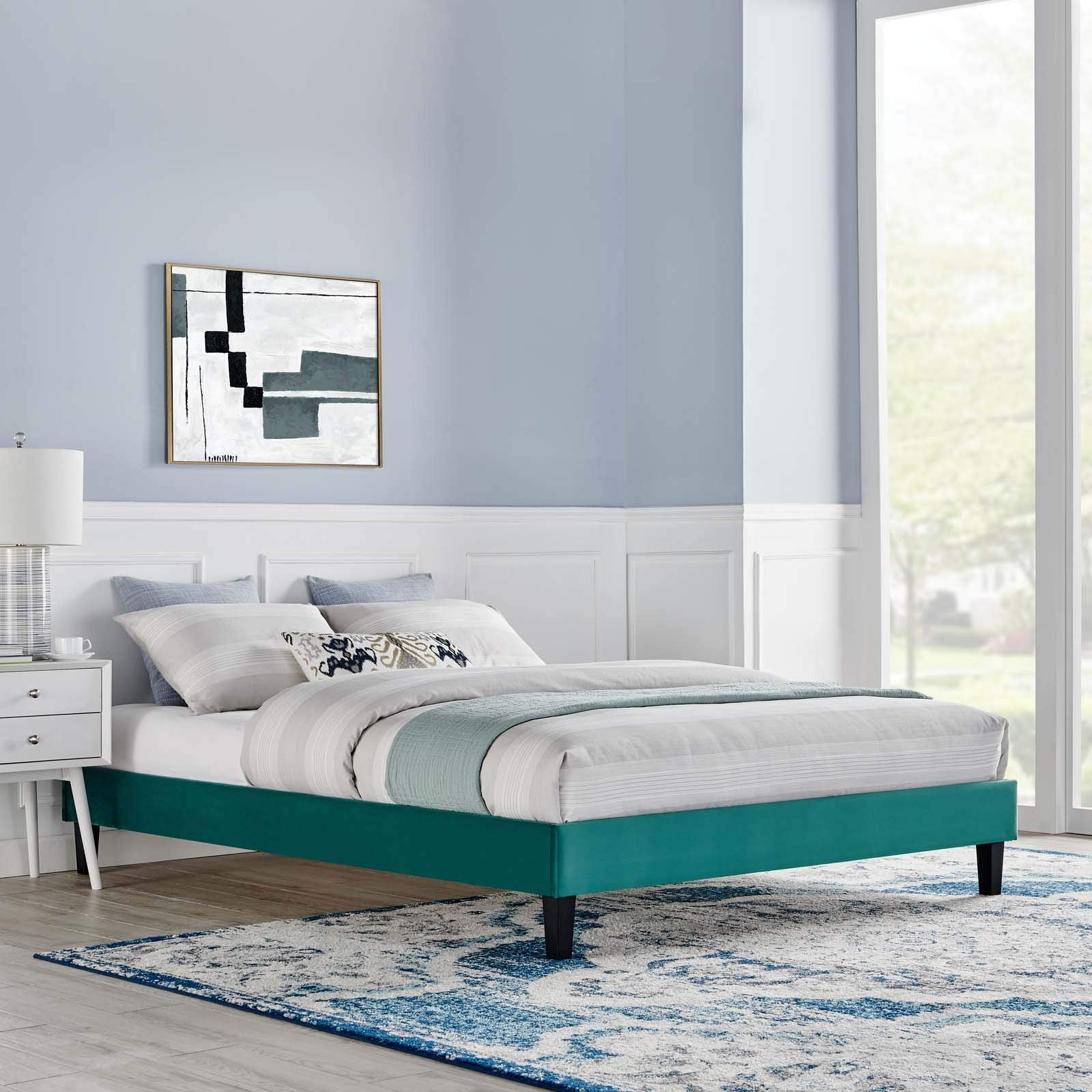adjustable bed bases | CasaFoyer Reign Performance Velvet Twin Platform Bed Frame | Elegant, Sturdy, No Box Spring Needed | Teal | 800 lbs Weight Capacity | casafoyer.myshopify.com