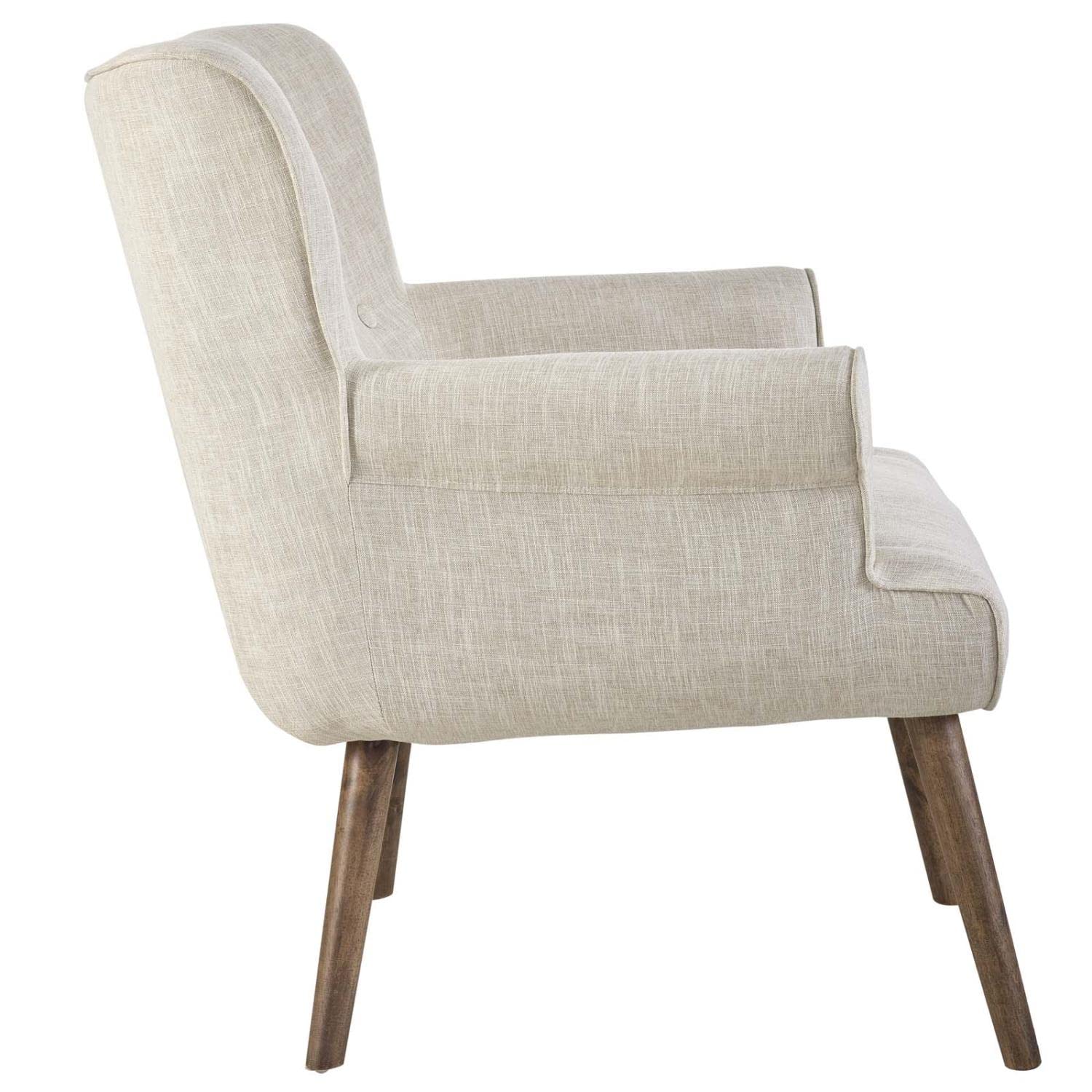 home office desk chairs | CasaFoyer Cloud Armchair | Spacious & Clutter-Free | Tufted Button Back | Walnut Legs | Beige Upholstery | Versatile & Elegant | Weight Capacity 331lbs | casafoyer.myshopify.com