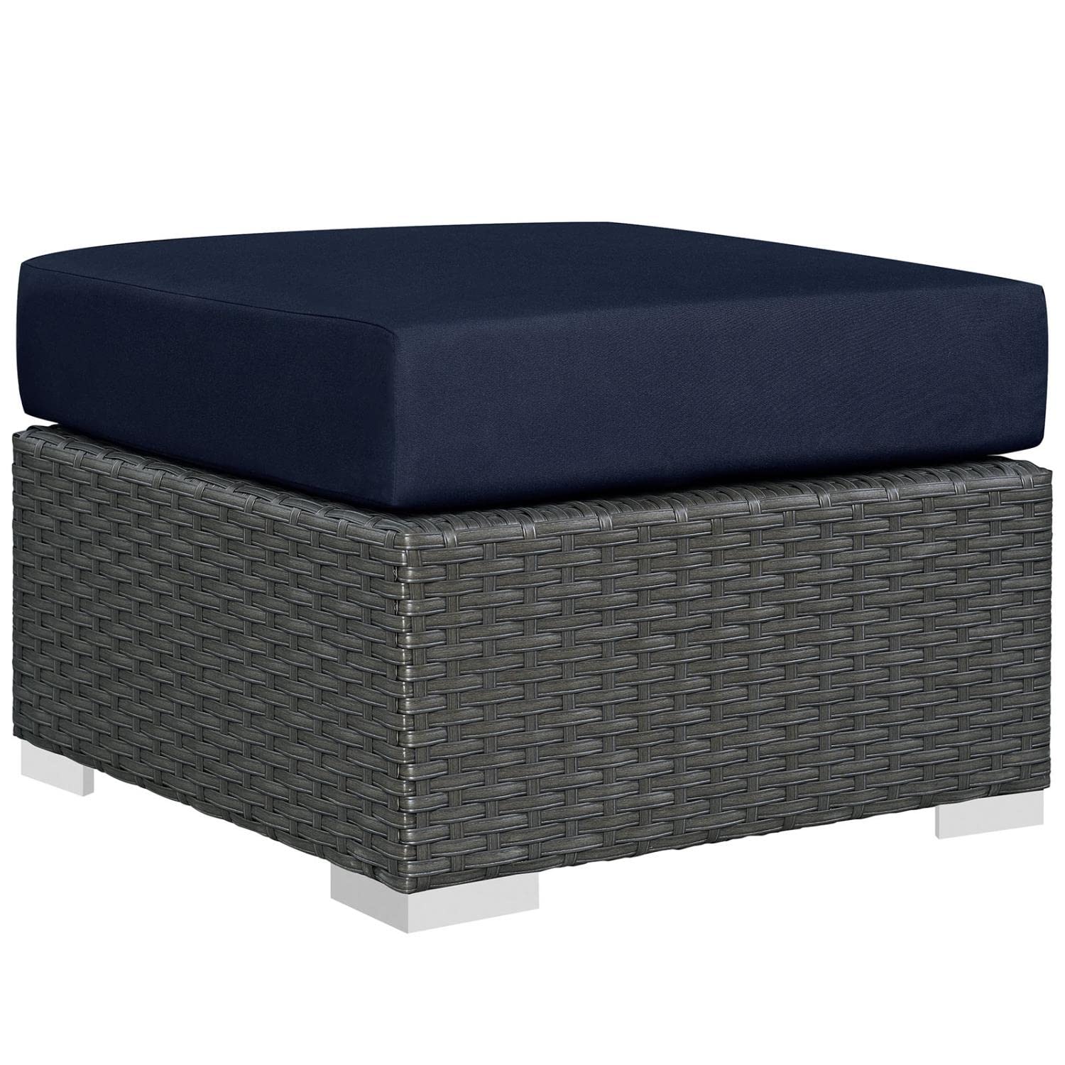 ottomans | Sojourn Outdoor Patio Ottoman | Sturdy & Versatile Seating | Sunbrella Fabric Cushions | UV Protection | casafoyer.myshopify.com