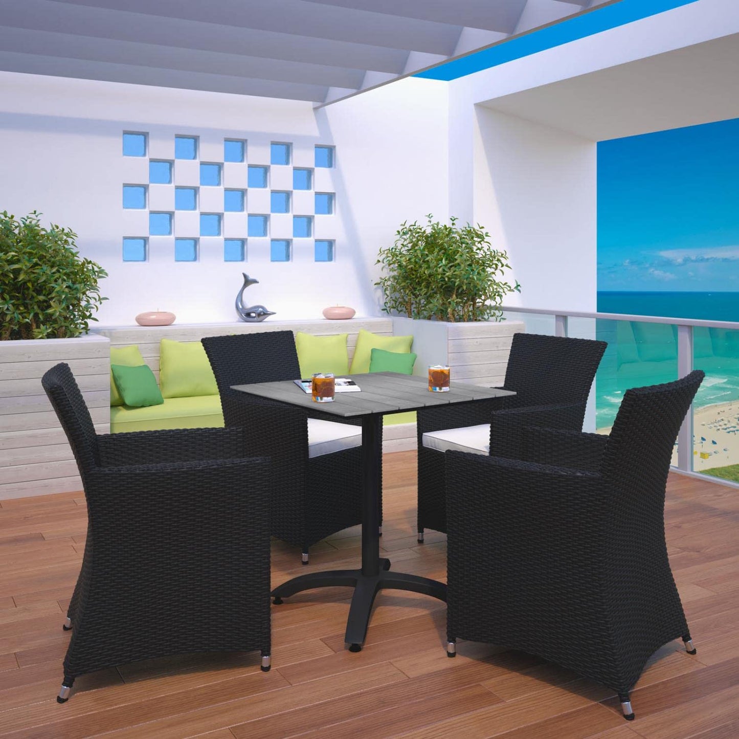 kitchen and dining room sets | CasaFoyer Junction Outdoor Patio Dining Furniture Set | Stylish, Durable, and Easy to Maintain | Includes 4 Armchairs and 1 Dining Table | Perfect for Modern Outdoor Spaces | casafoyer.myshopify.com