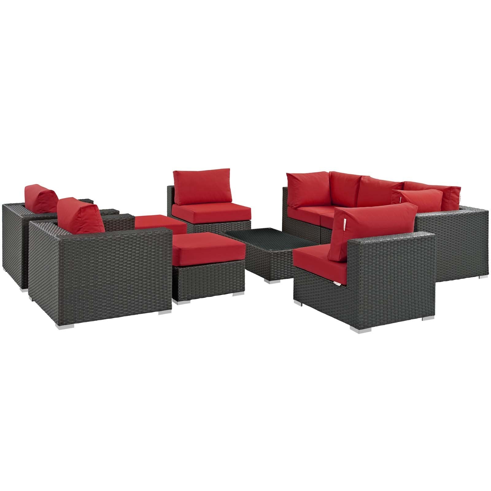 kitchen and dining room sets | CasaFoyer Sojourn Outdoor Patio Furniture Set | 10 Piece Sectional | Sunbrella Cushions | Synthetic Rattan Weave | UV Protection | Aluminum Frame | casafoyer.myshopify.com