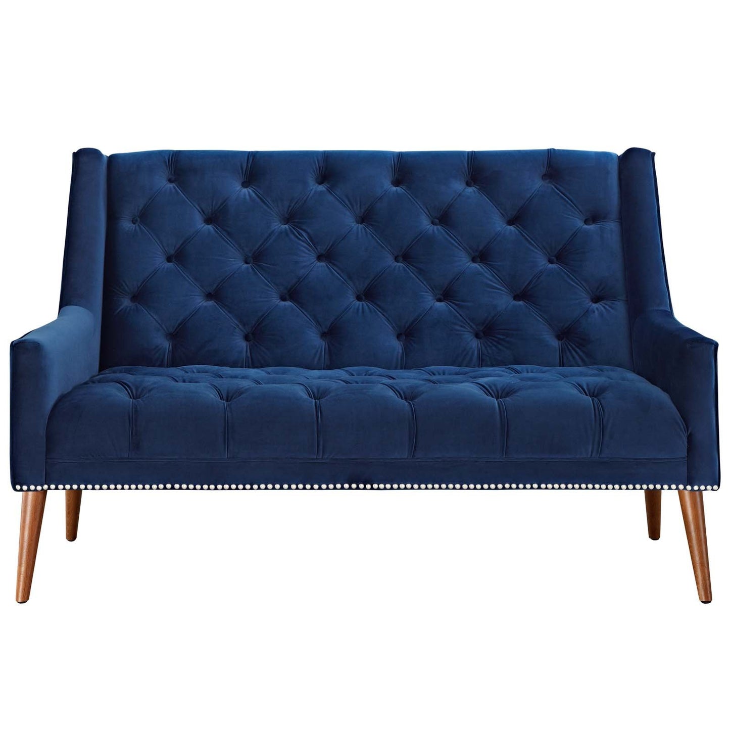 sofas | CasaFoyer Peruse Arm Performance Velvet Loveseat | Luxurious Tufted Buttons | Stain-Resistant Upholstery | Foam Padded | Solid Wood Legs | Antique Nailhead Detail | Ideal for Modern Homes | casafoyer.myshopify.com