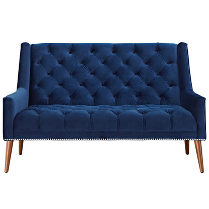 sofas | CasaFoyer Peruse Arm Performance Velvet Loveseat | Luxurious Tufted Buttons | Stain-Resistant Upholstery | Foam Padded | Solid Wood Legs | Antique Nailhead Detail | Ideal for Modern Homes | casafoyer.myshopify.com