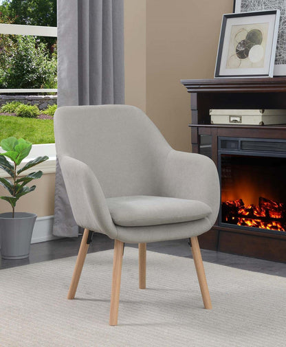 TABLE | CasaFoyer Take a Seat Charlotte Accent Chair | Stylish & Versatile | Solid Red Oak Legs | Linen Fabric | Detachable Foam Cushion | Perfect for Relaxation, Decor & Extra Seating | Mix & Match with Additional Chairs | casafoyer.myshopify.com