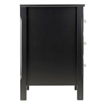 TABLE | Ergode Timmy Night Stand | Versatile Bedroom/Side Table | 3 Drawers | Composite Wood | Sleek Black Finish | 15.75W x 16.6D x 23.6H | casafoyer.myshopify.com