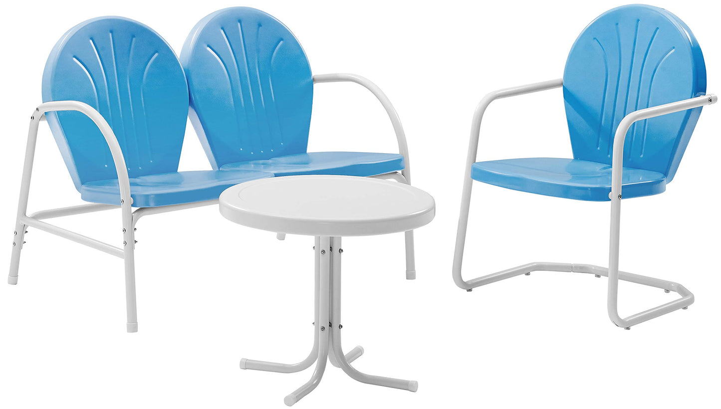 Patio Furniture Sets | Griffith Metal Outdoor Furniture Set | Durable & Stylish Seating | Ultimate Relaxation | Sky Blue & White Finish | casafoyer.myshopify.com