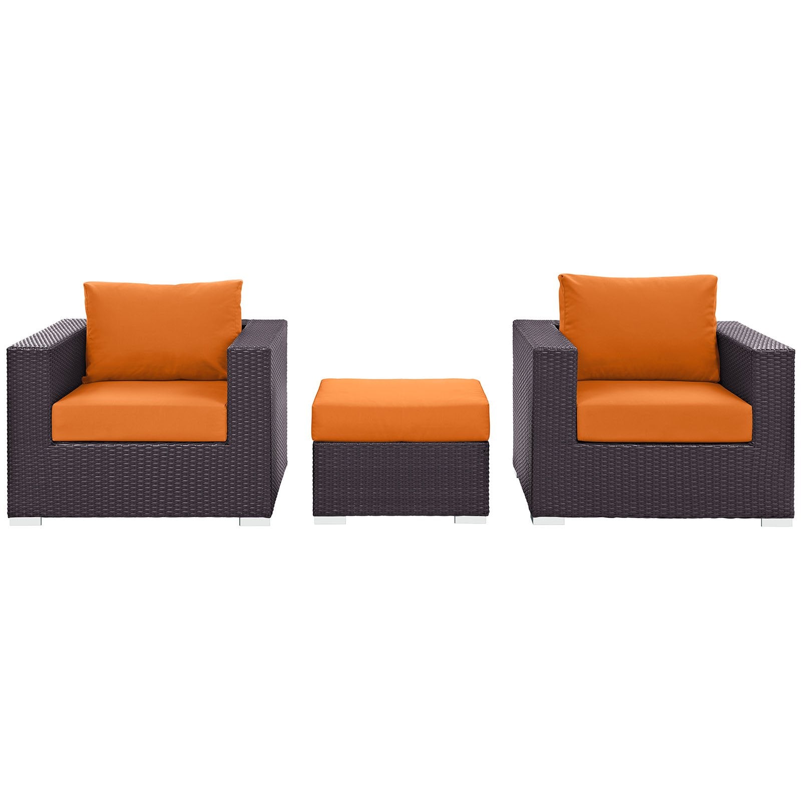 kitchen and dining room sets | CasaFoyer Convene Outdoor Sectional Set | Synthetic Rattan | Aluminum Frame | Weather-Resistant Cushions | Includes Ottoman & Armchairs | casafoyer.myshopify.com