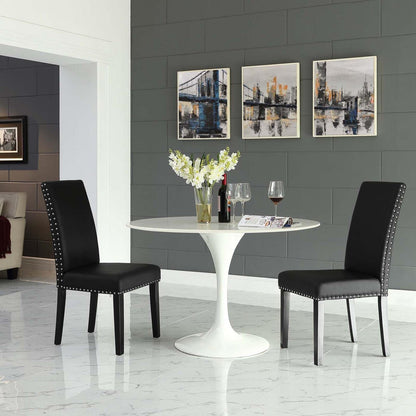 home office desk chairs | CasaFoyer Parcel Dining Chair Set of 2 | Faux Leather Upholstered | Nail-Head Trim | Comfortable Foam Padding | Solid Wood Legs | Easy Assembly | Stylish Dining Enhancement | casafoyer.myshopify.com