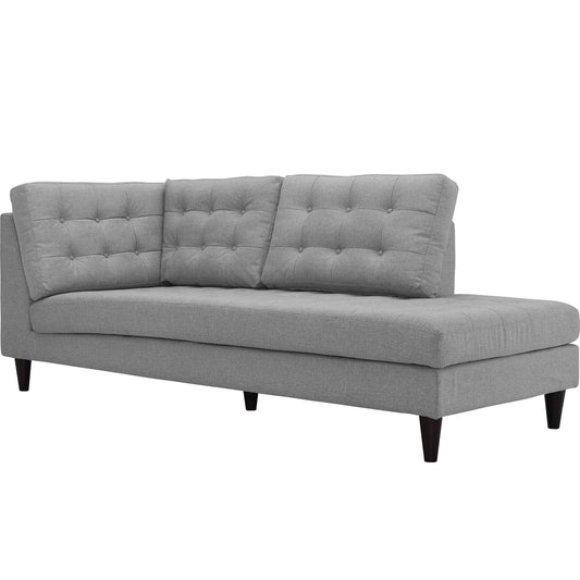 sofas | CasaFoyer Empress Exquisite Design Tufted Chaise | Elegant Upholstered Fabric | Opulent Home Decor | Solid Wood Legs | Luxurious Cushions | Light Gray | casafoyer.myshopify.com