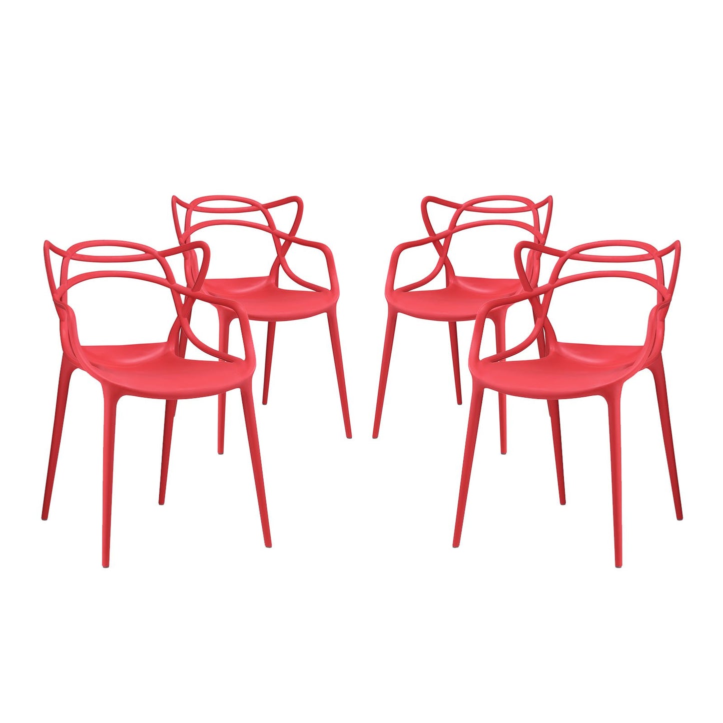 home office desk chairs | CasaFoyer Entangled Dining Chair Set of 4 | Captivating Design | Molded Plastic | Foot Caps | Fully Assembled | Wipe-Clean Surface | casafoyer.myshopify.com