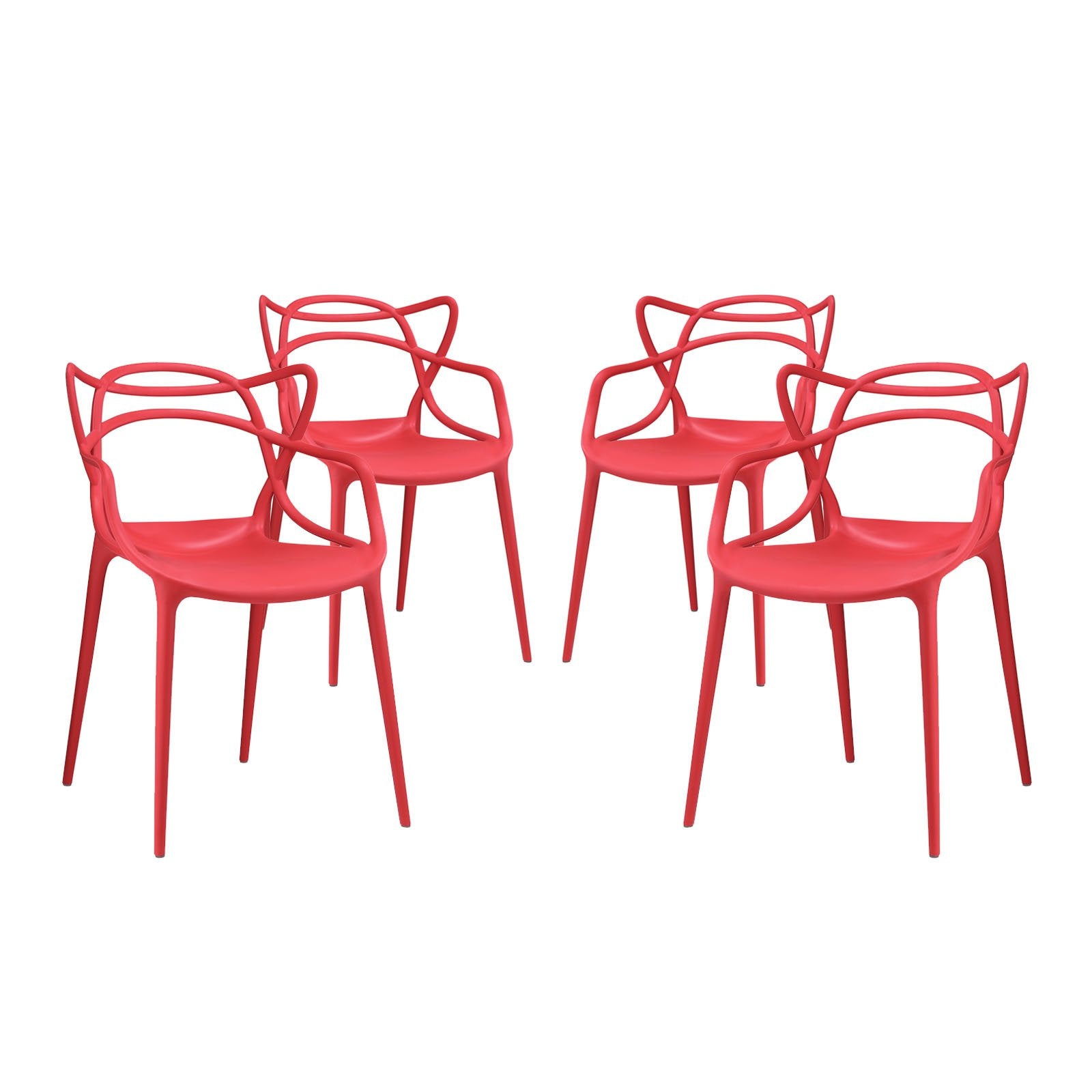 home office desk chairs | CasaFoyer Entangled Dining Chair Set of 4 | Captivating Design | Molded Plastic | Foot Caps | Fully Assembled | Wipe-Clean Surface | casafoyer.myshopify.com