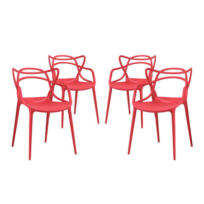 home office desk chairs | CasaFoyer Entangled Dining Chair Set of 4 | Captivating Design | Molded Plastic | Foot Caps | Fully Assembled | Wipe-Clean Surface | casafoyer.myshopify.com