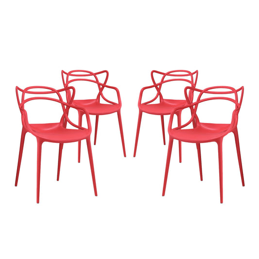 home office desk chairs | CasaFoyer Entangled Dining Chair Set of 4 | Captivating Design | Molded Plastic | Foot Caps | Fully Assembled | Wipe-Clean Surface | casafoyer.myshopify.com
