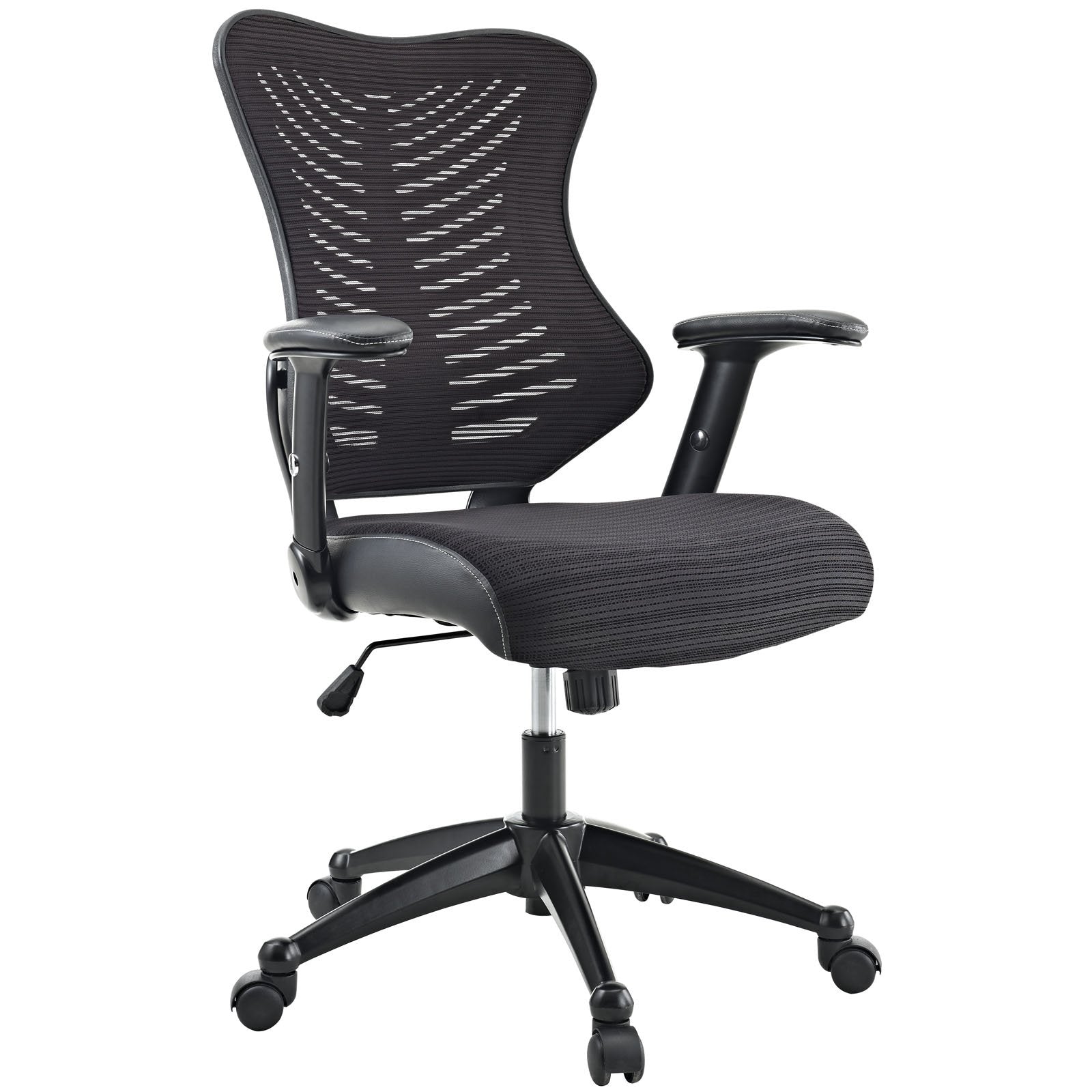 home office desk chairs | CasaFoyer Clutch Office Chair | Ultimate Comfort & Style | Form-Fitting Design | Plush Waterfall Seat | Ergonomic Mesh Back | Lumbar Support | Curved Seat | Ideal for Taller Individuals | Black Mesh Back & Leatherette Seat | casafoyer.myshopify.com