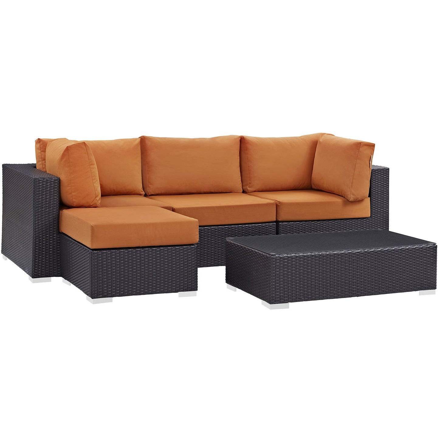 kitchen and dining room sets | CasaFoyer Convene Outdoor Sectional Set | Synthetic Rattan | Aluminum Frame | All-Weather Cushions | Patio Sofa, Coffee Table, Ottoman, Corner Chairs | casafoyer.myshopify.com