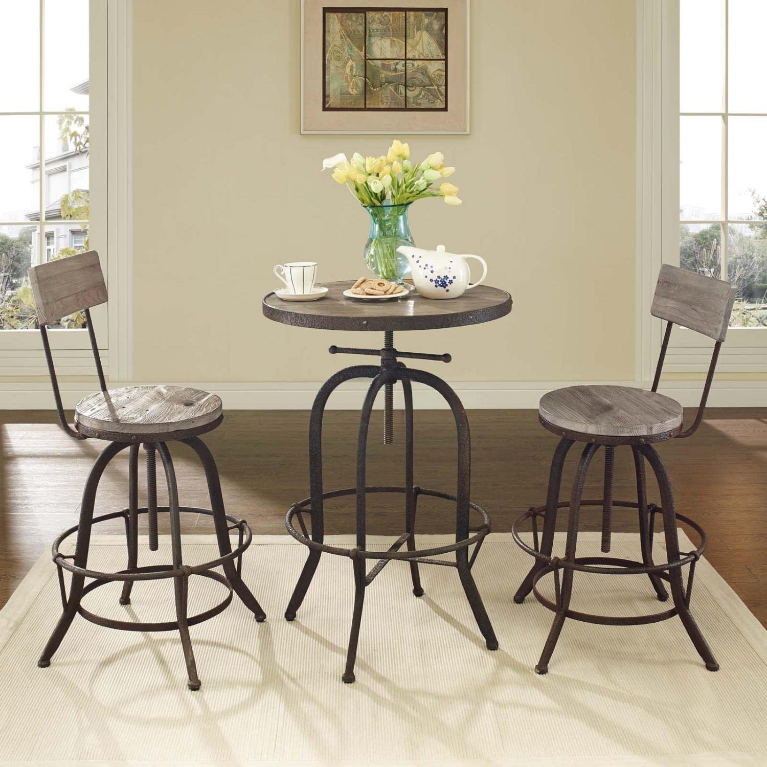 bar tables | Ergode Sylvan Industrial Modern Design Side Table | Solid Pine Wood Top | Cast Iron Frame | Rustic Cabin Aesthetics | Factory-Inspired Elements | Must-Have Addition | casafoyer.myshopify.com
