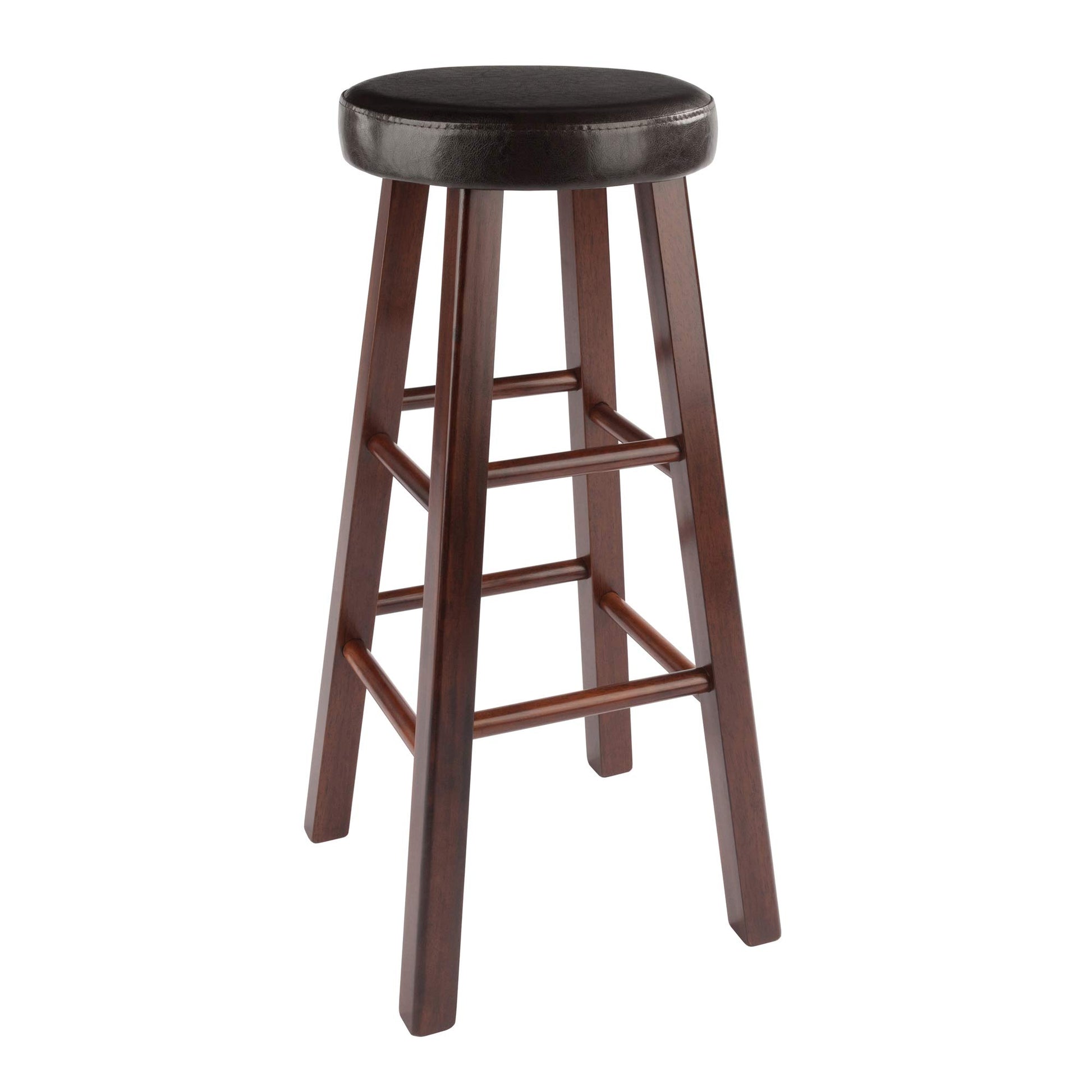 barstools | CasaFoyer Exquisite  Wood Marta Bar Stools - Set of 2 | Antique Walnut Finish | Cushioned Seats | Stable & Durable | Ideal for Home Bars & Game Rooms | casafoyer.myshopify.com
