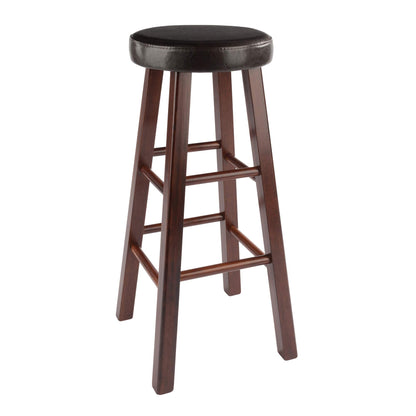 barstools | CasaFoyer Exquisite  Wood Marta Bar Stools - Set of 2 | Antique Walnut Finish | Cushioned Seats | Stable & Durable | Ideal for Home Bars & Game Rooms | casafoyer.myshopify.com