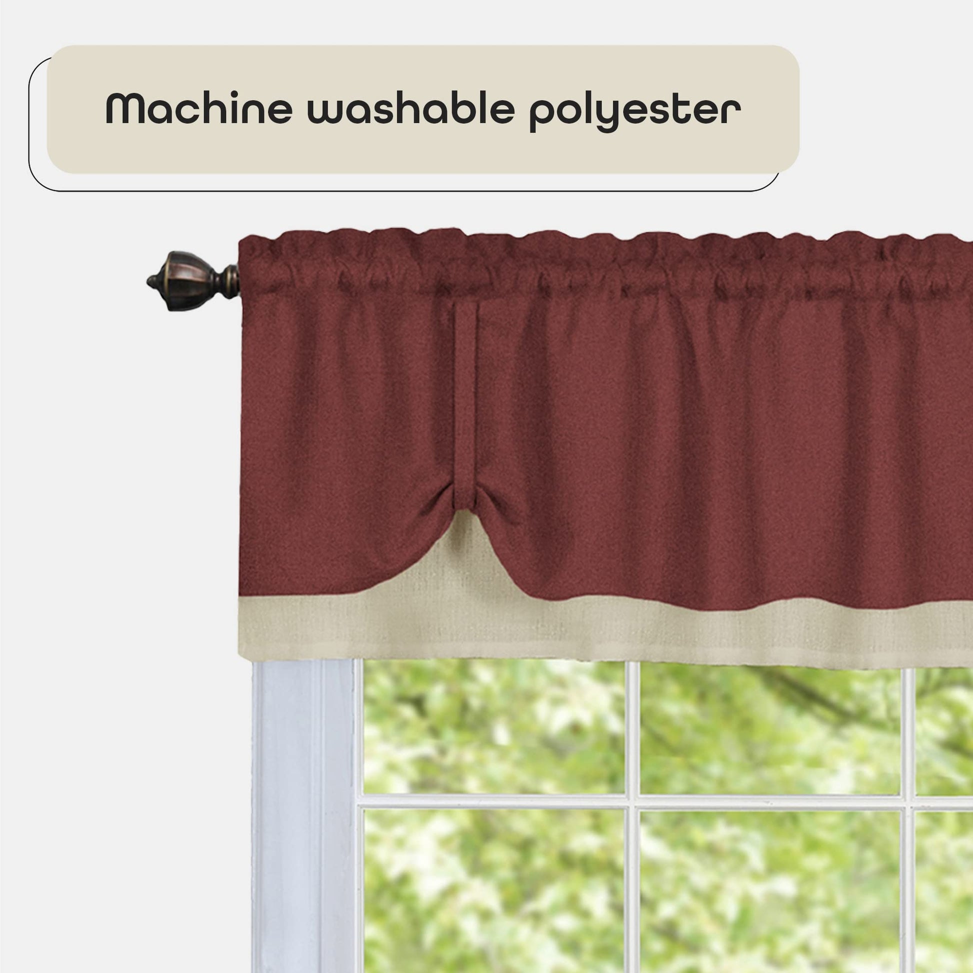 solar panels | CasaFoyer Darcy Window Curtain Valance | Polyester Fabric | 1.5 Rod Pocket | Kitchen Decor | Marsala/Tan | 58x14 | casafoyer.myshopify.com