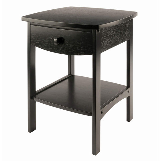 TABLE | Ergode  Claire Curved Nightstand | Timeless Design | Black Finish | Pull-Out Drawer | Bottom Shelf | Durable Construction | Bedroom Furniture | casafoyer.myshopify.com