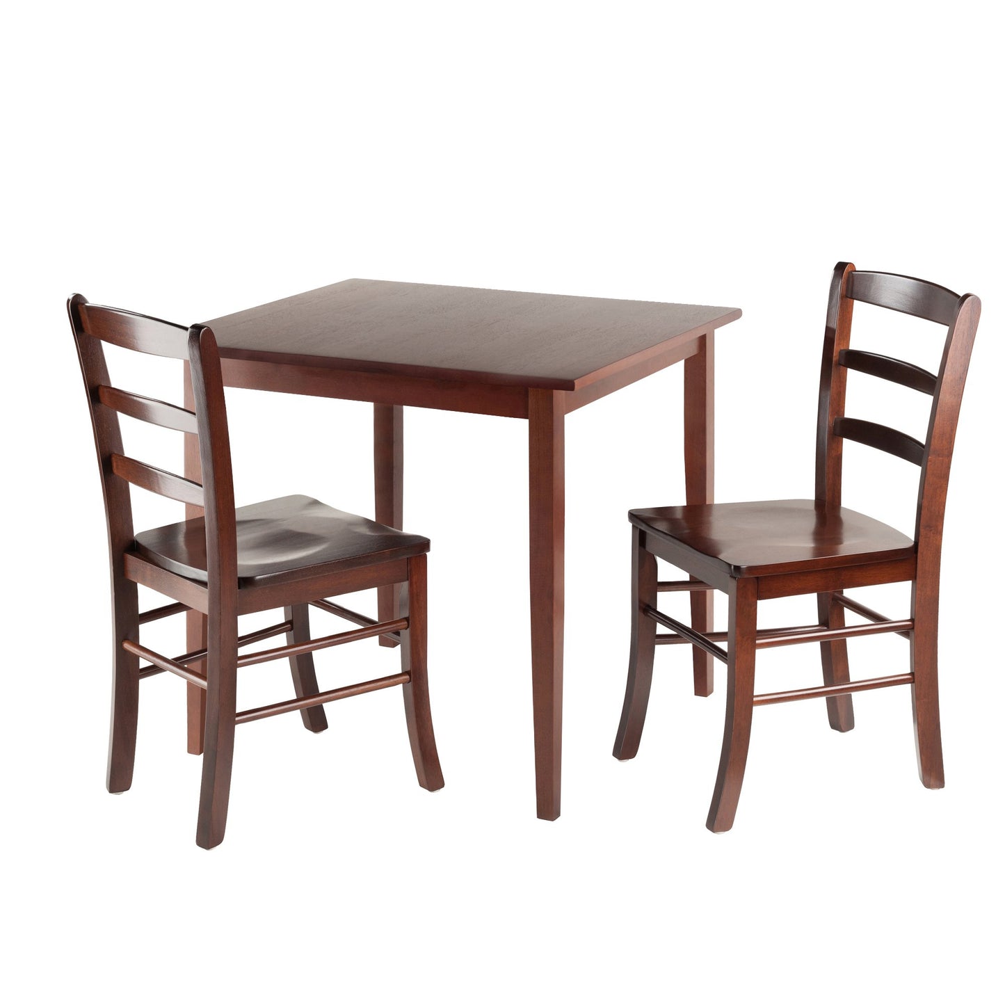 childrens table and chair sets | CasaFoyer Charming Shaker-Style Dining Set | Square Table & 2 Ladder Back Chairs | Antique Walnut Finish | Elegant Design | Ideal for Small Dining Rooms | 29.53 W x 29.53 D x 29.13 H | 29.45 lbs | casafoyer.myshopify.com