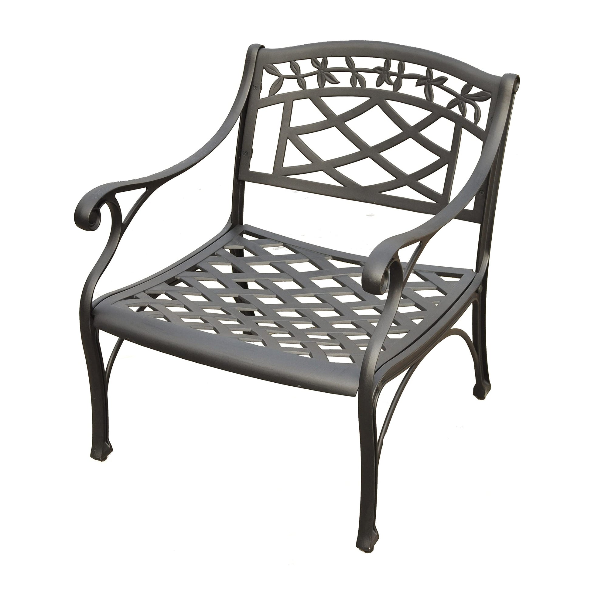 Patio Furniture Sets | Heavy-Duty Aluminum Outdoor Seating Set | Loveseat & 2 Club Chairs | Charcoal Black Finish | casafoyer.myshopify.com