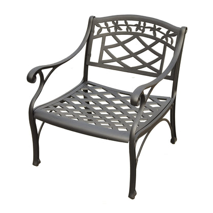 Patio Furniture Sets | Heavy-Duty Aluminum Outdoor Seating Set | Loveseat & 2 Club Chairs | Charcoal Black Finish | casafoyer.myshopify.com