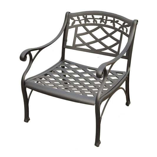 Patio Furniture Sets | Heavy-Duty Aluminum Outdoor Seating Set | Loveseat & 2 Club Chairs | Charcoal Black Finish | casafoyer.myshopify.com