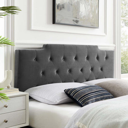 Bed | CasaFoyer Juliet Tufted Performance Velvet Full/Queen Headboard | Vintage Elegance | Diamond Button Tufting | Plush Padding | Stain-Resistant | Height-Adjustable | casafoyer.myshopify.com