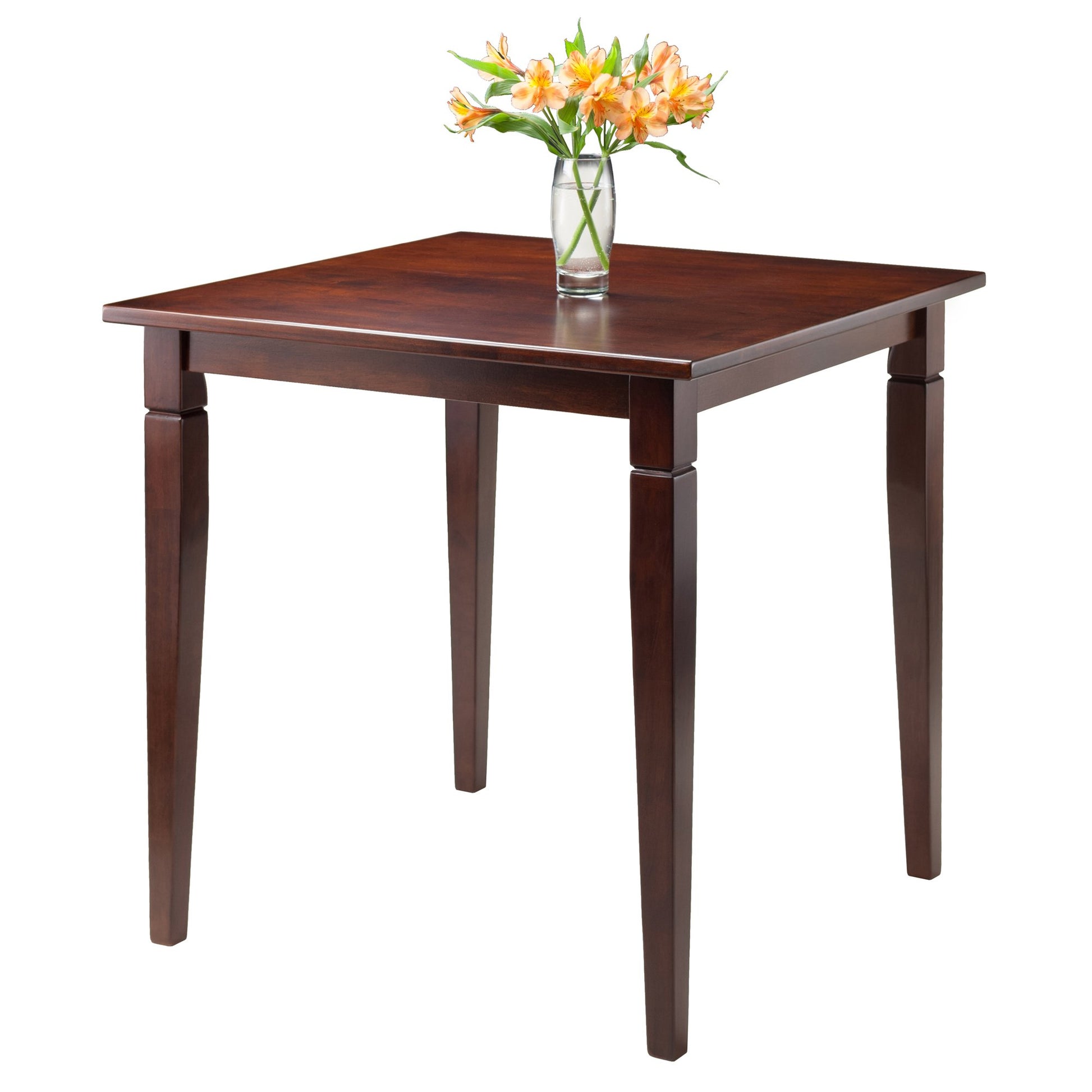 Dining Table | CasaFoyer  Wood Kingsgate Dining Table | Sleek Design | Tapered Legs | Versatile & Ideal for Small Spaces | Accommodates 4 Guests | Solid Wood | Walnut Finish | Easy Assembly | Dimensions: 29.53 W x 29.53 D x 29.13 H | Weight: 29 lbs. | casafoyer.myshopify.com