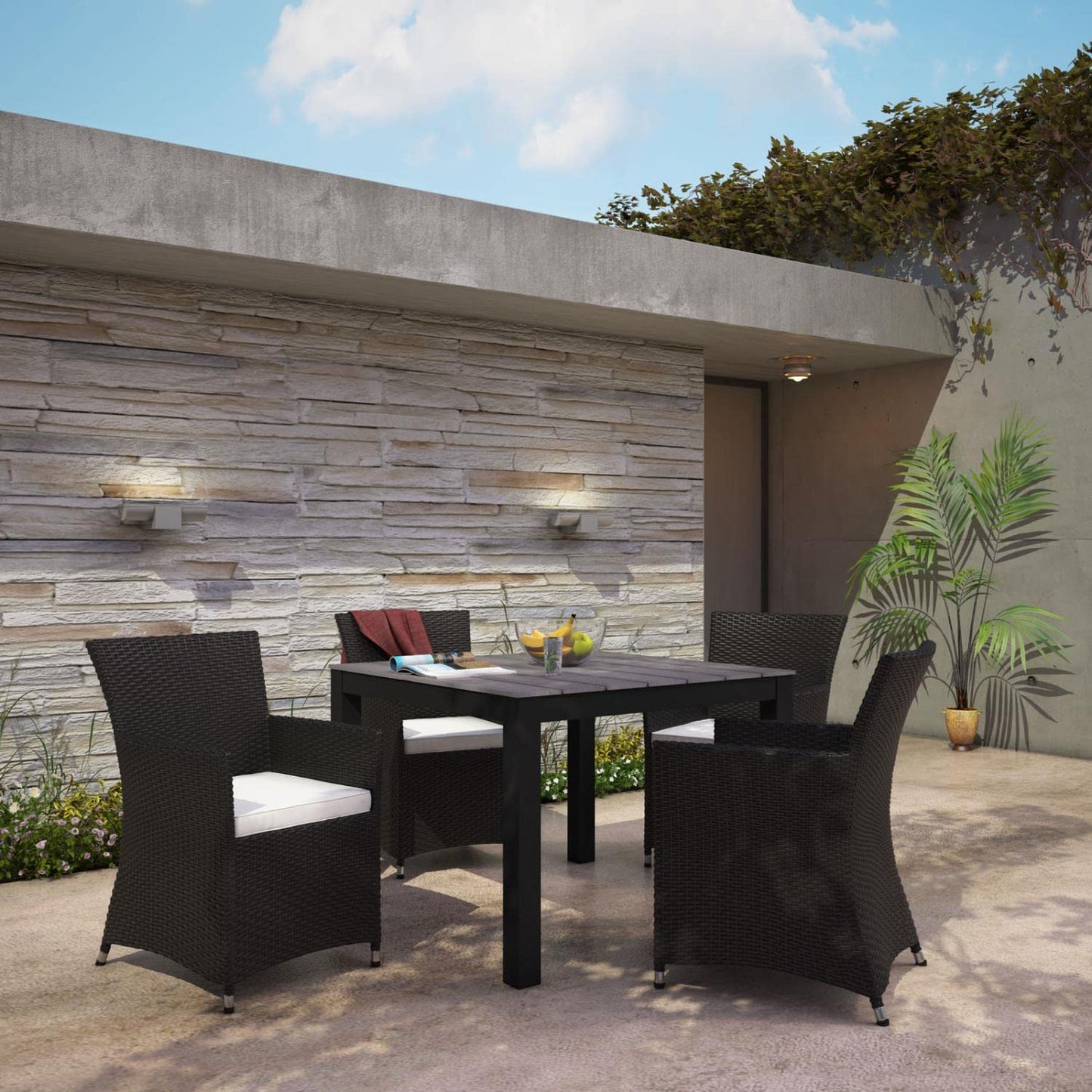 Patio Furniture Sets | Junction Outdoor Patio Dining Furniture Set | Synthetic Rattan | All-Weather Cushions | Fully Assembled | Ideal for Modern Patios | casafoyer.myshopify.com