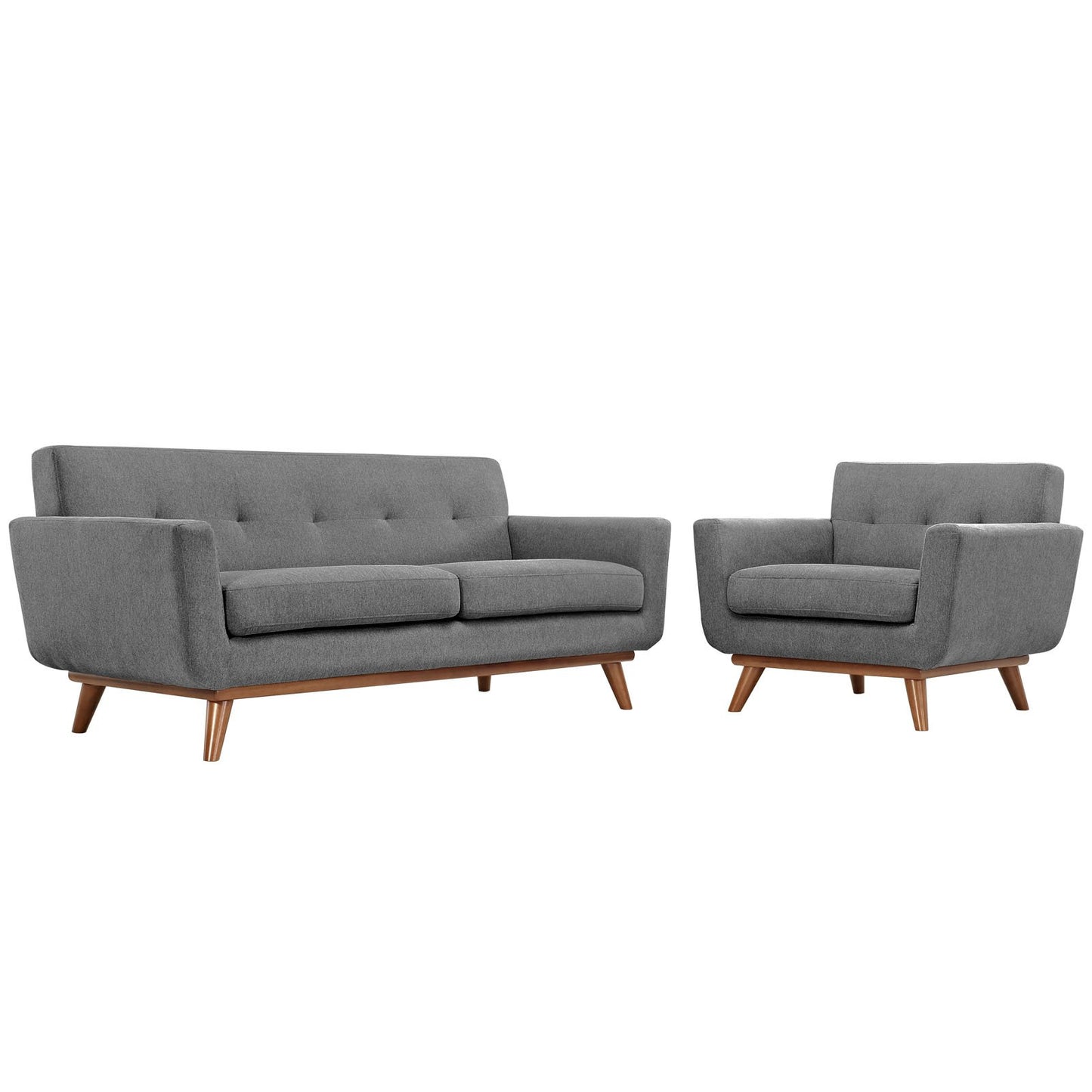 home office desk chairs | CasaFoyer Engage Sofa Set | Curved Design | Dual Cushions | Tufted Buttons | Cherry Wood Legs | Perfect for Lounging & Conversations | casafoyer.myshopify.com